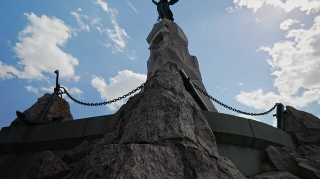 Russalka Memorial against the summer sky.