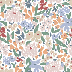 Vector floral illustration seamless repeat pattern digital artwork