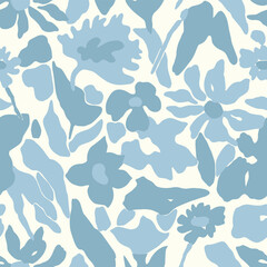 Vector modern flower illustration seamless repeat pattern digital artwork