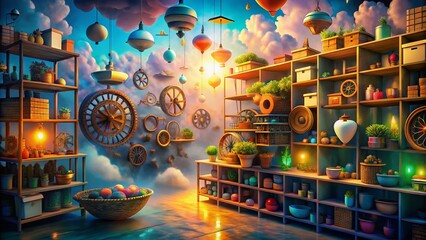 Surreal Visualization of Inventory Optimization Strategy for Efficient Management and Stockout Reduction in a Dynamic Supply Chain Environment