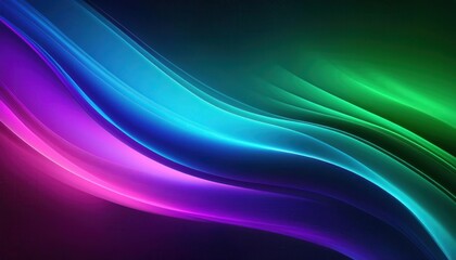 Abstract Neon Light Waves in a Futuristic Gradient Spectrum of Blue, Green, and Magenta Hues for Dynamic Digital Art, Technology Backgrounds, and Modern Design Inspirations