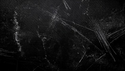 Detailed High Resolution Black Grunge Texture with Chaotic White Scratches and Abrasions, Ideal for Industrial Design, Vintage Overlays, Urban Backgrounds, and Distressed Graphic Effects