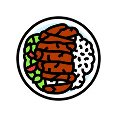 teriyaki chicken dish color icon vector. teriyaki chicken dish sign. isolated symbol illustration