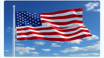 american flag waving in the wind