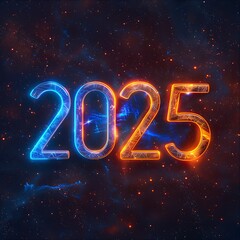 Happy New Year 2025, New Year Celebration, 2025 3D Text Effect