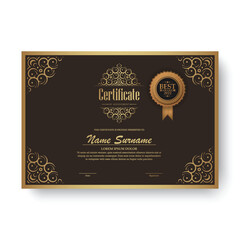 Luxury Gold achievement certificate best award diploma design
