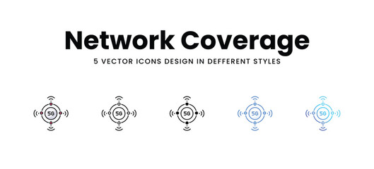 Network Coverage vector icons set stock illustration