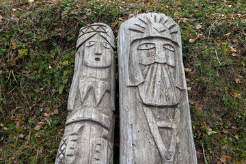Slavic wooden pagan gods