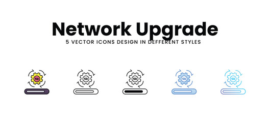 Network Upgrade vector icons set stock illustration