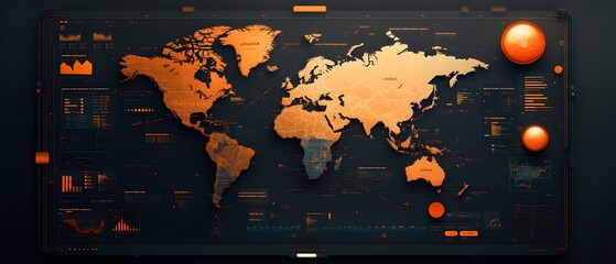 Cutting Edge AI Driven Logistics Dashboard Showcasing Comprehensive Supply Chain Analytics Expansive World Map Maritime Traffic Patterns and Dynamic ImportExport Trade Flows
