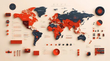 Dynamic AI Powered Global Logistics Dashboard Visualizing Real Time Supply Chain Insights Container Ship Movements and Export Import Flows in a Sleek Minimalist Bauhaus Inspired Data Visualization