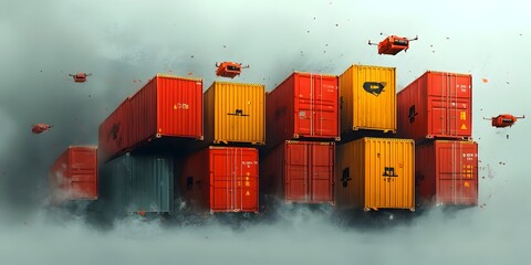 Seamless worldwide delivery networks autonomous container ships and cargo drones real time data analytics and predictive logistics efficient export import processes and international trade