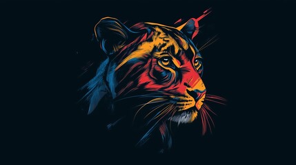Cool t-shirt design with panther, on a black background.