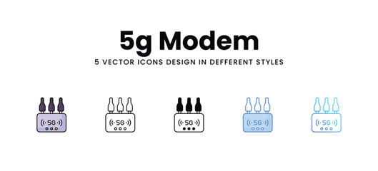 5g Modem vector icons set stock illustration