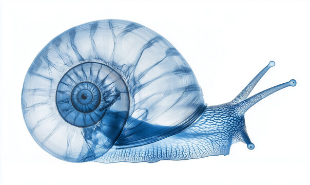 Snail X-Ray  Stock Photo &ndash; Transparent on White Background 