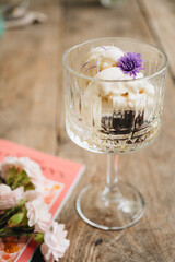 Ice cream with brownie in ice cream bowl