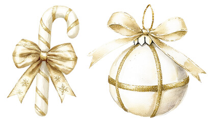 Elegant Christmas Candy Cane and Ornament Design