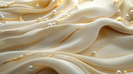 Obraz premium Elegant Golden and White Silk Fabric