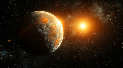 Obraz premium Vibrant cosmic scene with colorful planets 