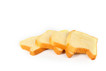 Slice of plain brioche in a studio setting