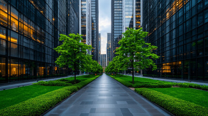 Fototapeta premium Modern Residential Complex with Tall Buildings