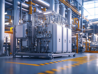 Fototapeta premium 3D Illustration Industrial Plant Machinery Technology Equipment Factory