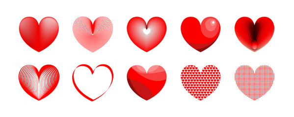 Heart collection in various style