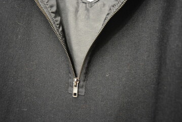 Clothing, outerwear, everyday women's clothes. Beautiful stylish black women short down jacket with...