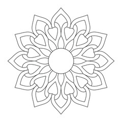 Beautiful mandala design for coloring book, vector file
