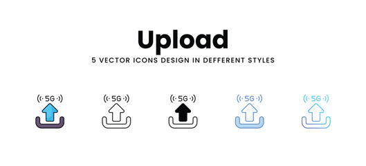 Upload vector icons set stock illustration