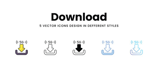 Download vector icons set stock illustration