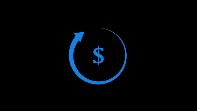 Refresh button icon animation, circle arrow icon set, reload, rotation on black background 4k animated
