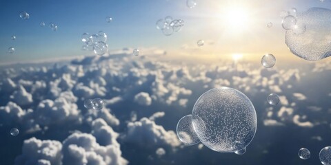 Representation of carbon dioxide molecules, essential in the global carbon cycle