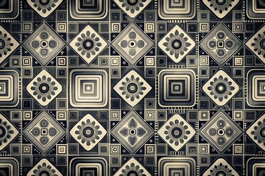 Vintage Style Black and White Digital Squares Seamless Loop Background for Elegant Design, Textures, Retro Aesthetics, and Creative Projects