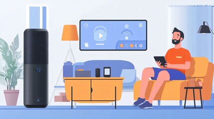 Smart Home Automation with Voice Assistant and Connected Devices
