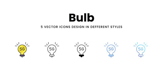 Bulb vector icons set stock illustration