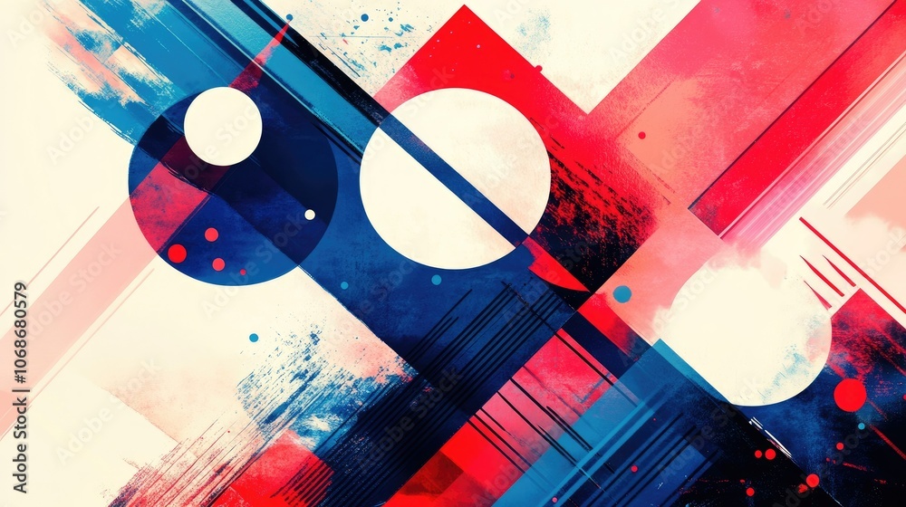 Poster a clean, futuristic abstract design with minimalist geometric shapes, blending vibrant colors and sh