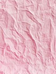 Fototapeta premium Lightly crumpled pastel pink paper texture, soft creases and faded vintage feel, delicate and ideal for feminine-themed backgrounds 