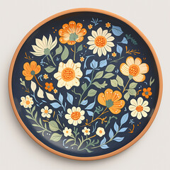 A  colorful, hand-painted Mexican ceramic plates