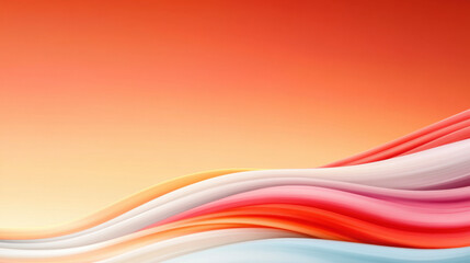 Obraz premium Soft waves of color blend harmoniously in warm sunset gradient