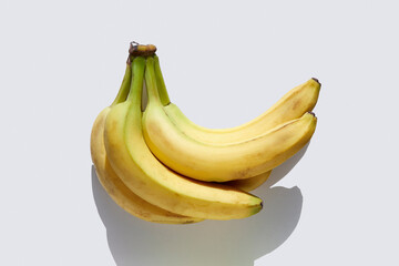Bunch of bananas on white background