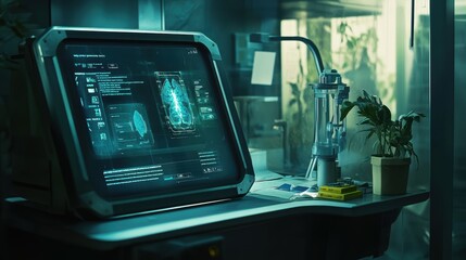 Advanced Medical Technology in a Futuristic Lab Setting