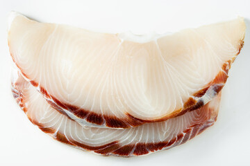 raw swordfish fillet on a white background. products for restaurants and markets