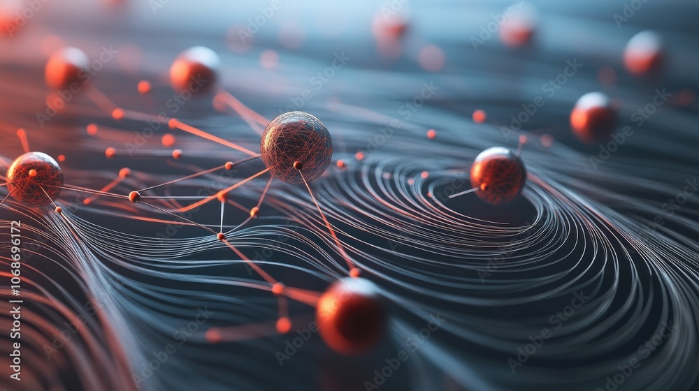 Aufkleber 3d abstract representation of interconnected atoms and molecules, illustrating the foundation of med