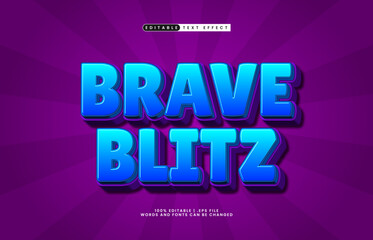 brave blitz editable text effect with a super and kids text style