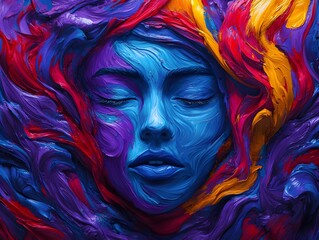 Swirling Face of Emotions A Captivating Digital Artwork Exploring the Human Psyche