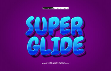 super glide editable text effect with a kids and play text style