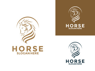 Horse Elegant Logo Symbol Vector, simple horse logo vector illustration