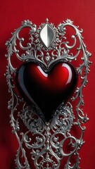 heart, love, valentine, card, romance, pattern, day, vector, illustration, shape, decoration, design, red, holiday, greeting, symbol, wallpaper, art, hearts, romantic, wedding, frame, gold, celebratio