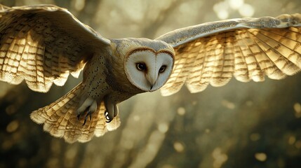 Barn Owl in Flight, a Golden Hour Capture